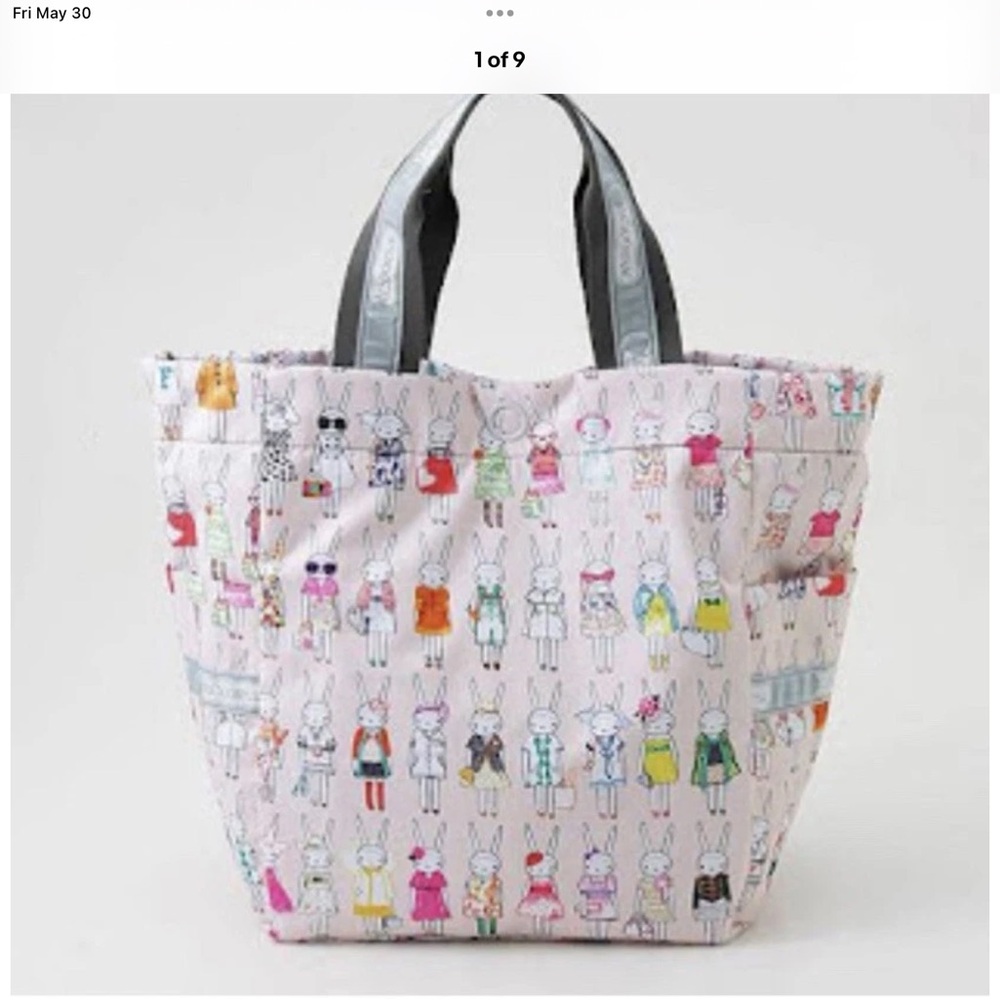 Lesportsac Fifi Lapin Artist in Residence  Shoulder Tote Nylon Bag Bunny Rabbit